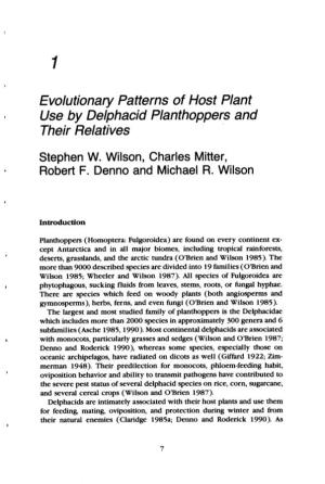 Evolutionary Patterns of Host Plant Use by Delphacid Planthoppers