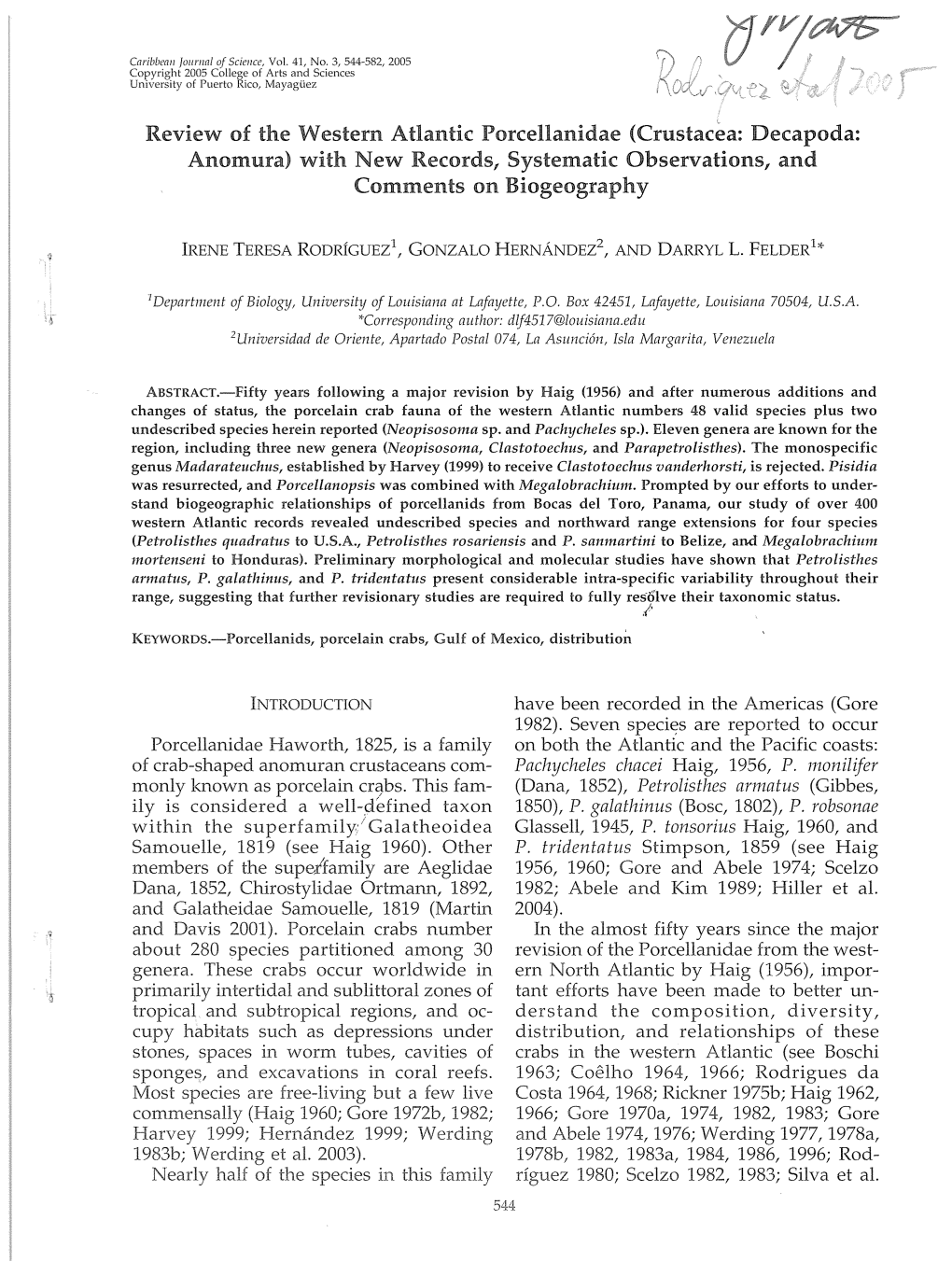 4 F^/0Y^^ Caribbean Journal of Science, Vol