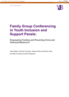 Family Group Conferencing in Youth Inclusion and Support Panels