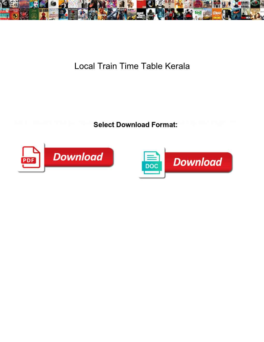 Local Train Time Table Kerala