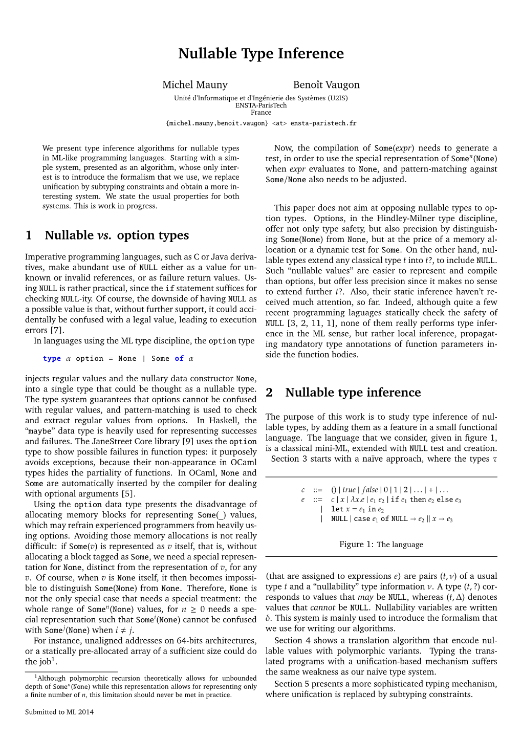 Nullable Type Inference