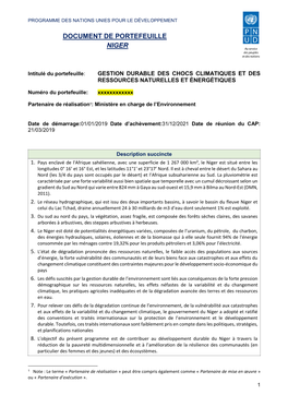 Document De Portefeuille Niger