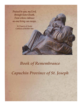 Book of Remembrance Capuchin Province of St. Joseph