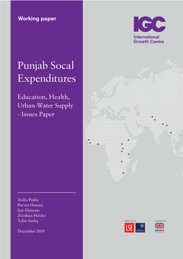 Punjab Social Expenditures: Education, Health, Urban Water