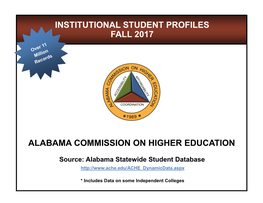Alabama Commission on Higher Education Institutional Student Profiles Fall 2017