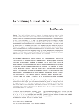 Generalizing Musical Intervals