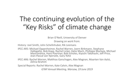 The Continuing Evolution of the “Key Risks” of Climate Change