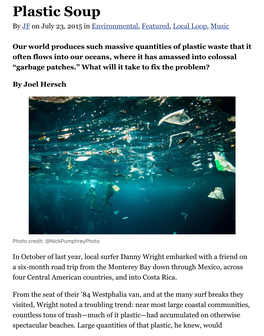 Plastic Soup by JF on July 23, 2015 in Environmental, Featured, Local Loop, Music
