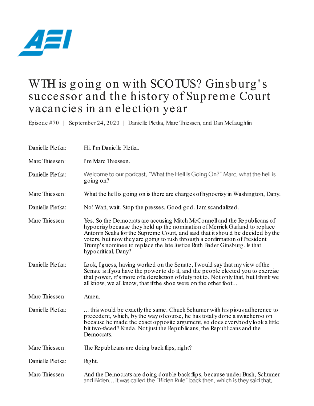 Ginsburg's Successor and the History of Supreme Court Vacancies in an Election Year