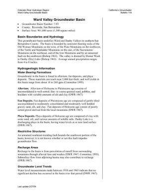 Ward Valley Groundwater Basin Bulletin 118