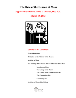 The Role of the Deacon at Mass Approved by Bishop David L