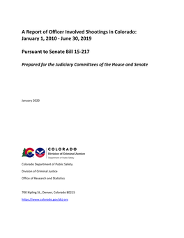 Officer Involved Shooting Report: 2010-2019 (January 2020)