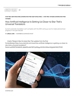 How Artificial Intelligence Is Getting Us Closer to Star Trek's Universal