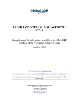 Profile of Internal Displacement : India