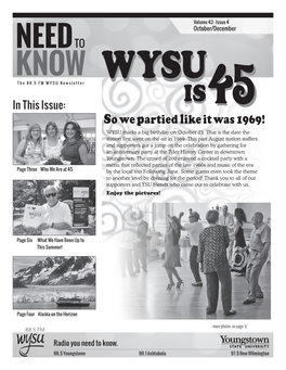 So We Partied Like It Was 1969! WYSU Marks a Big Birthday on October 23