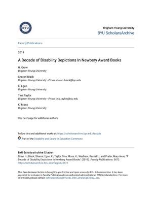 A Decade of Disability Depictions in Newbery Award Books