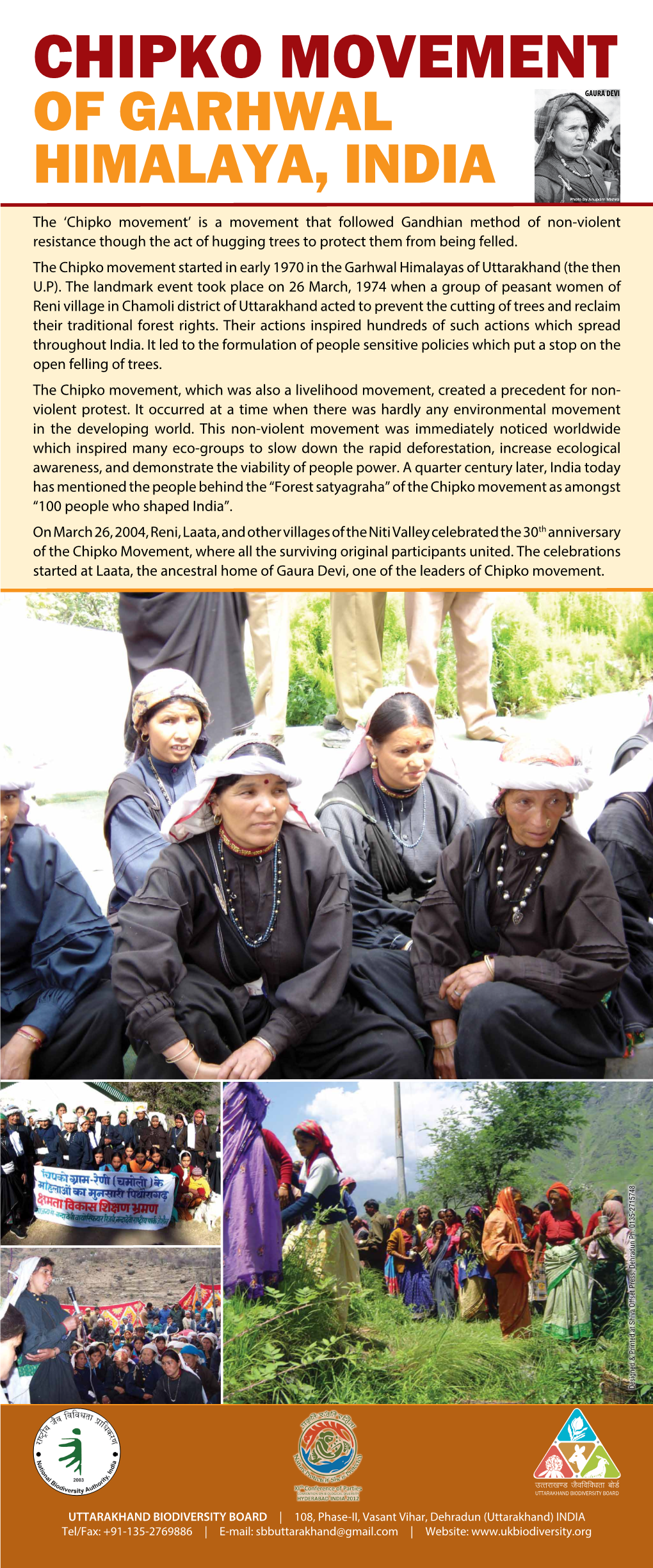 CHIPKO MOVEMENT of GARHWAL Gaura Devi HIMALAYA, INDIA