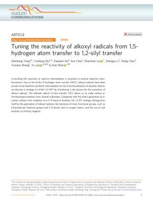 Tuning the Reactivity of Alkoxyl Radicals from 1,5-Hydrogen Atom Transfer To