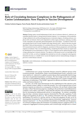Role of Circulating Immune Complexes in the Pathogenesis of Canine Leishmaniasis: New Players in Vaccine Development