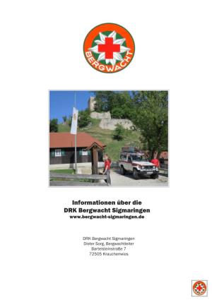 Informationen Über Die DRK Bergwacht Sigmaringen