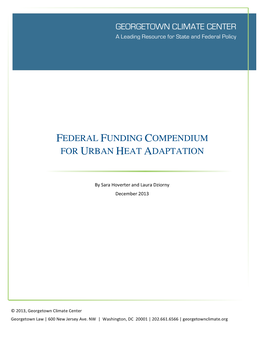 Federal Funding Compendium for Urban Heat Adaptation