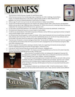 Arthur Guinness Was Born from Humble Beginnings on September 24, 1725 in Celbridge, County Kildare, Ireland