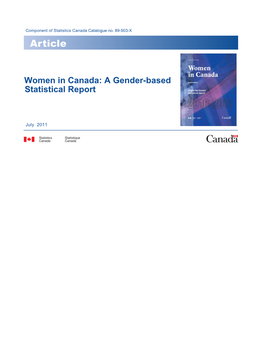Women in Canada: a Gender-Based Statistical Report