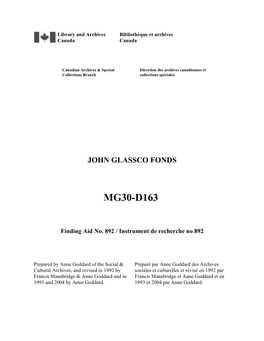 John Glassco Fonds MG30-D163 Container File File Title Date