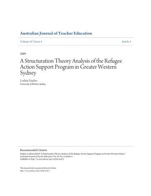 A Structuration Theory Analysis of the Refugee Action Support Program in Greater Western Sydney Loshini Naidoo University of Western Sydney