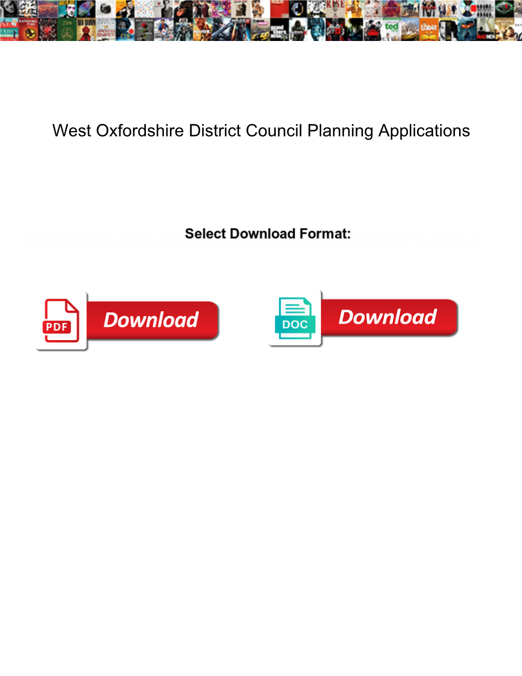 West Oxfordshire District Council Planning Applications