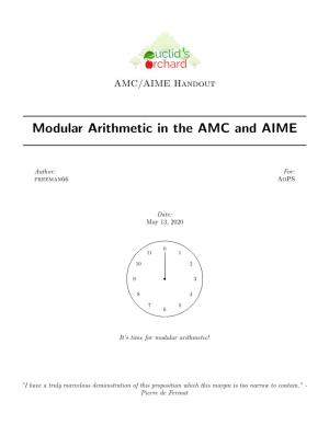 Modular Arithmetic in the AMC and AIME