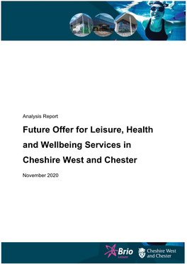 Future Offer for Leisure, Health and Wellbeing Services in Cheshire West and Chester