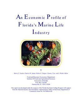 An Economic Profile of Florida's Marine Life Industry