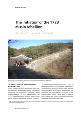 The Initiation of the 1728 Musin Rebellion