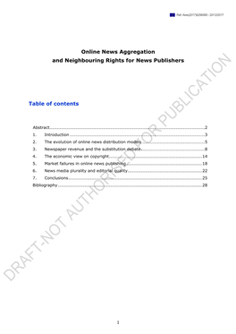 Online News Aggregation and Neighbouring Rights for News Publishers