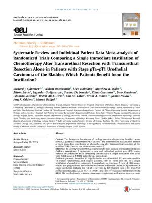 Systematic Review and Individual Patient Data Meta-Analysis Of