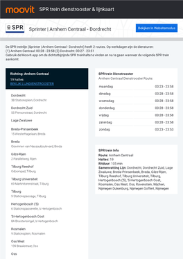Bekijk PDF: SPR Dienstregeling, Haltes En Kaart