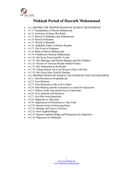 Makkah Period of Hazrath Muhammad
