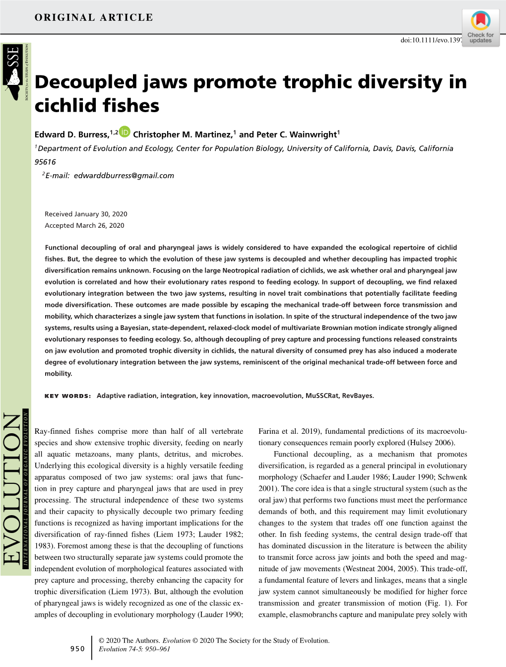 Decoupled Jaws Promote Trophic Diversity in Cichlid Fishes