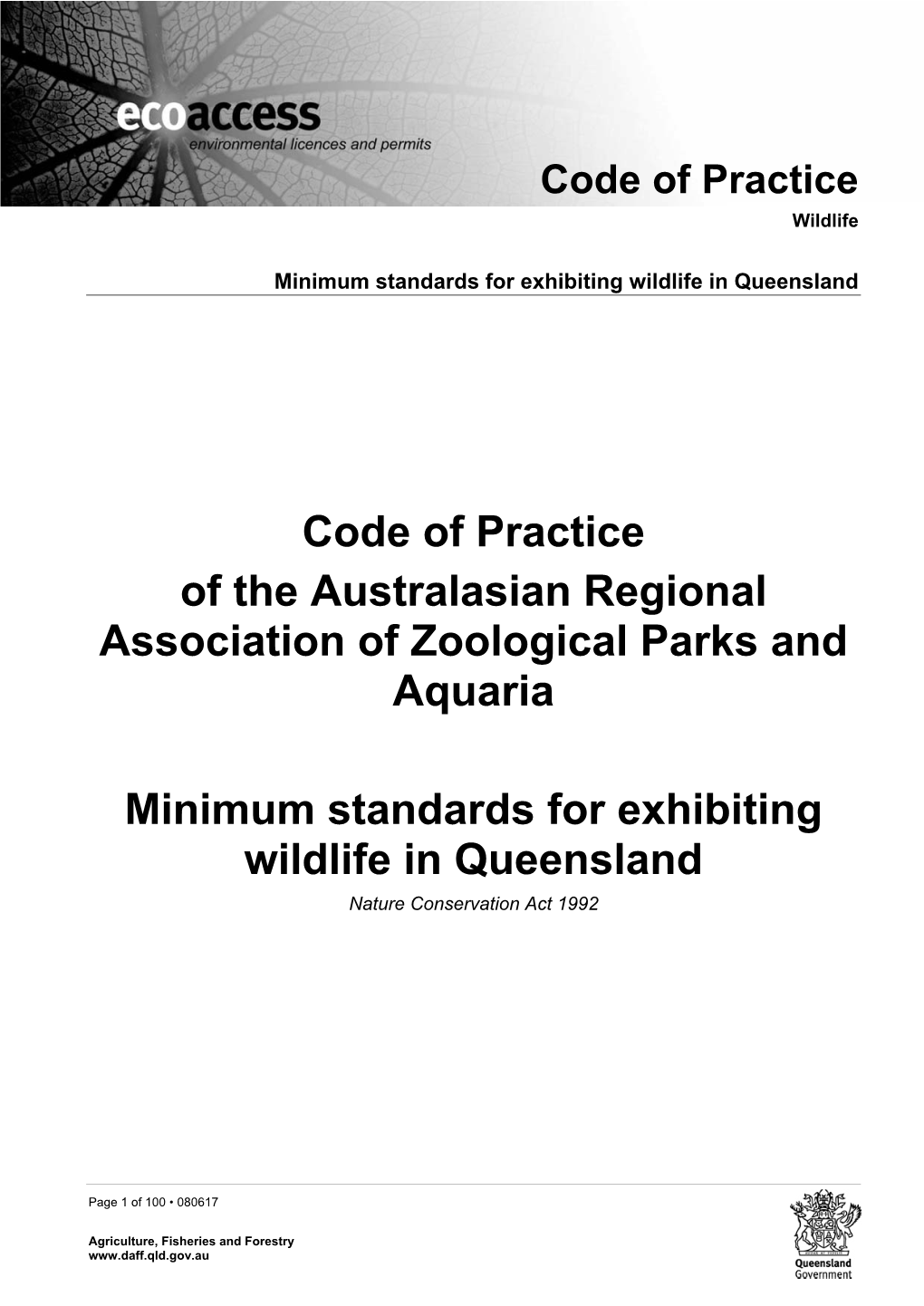 Code of Practice Wildlife