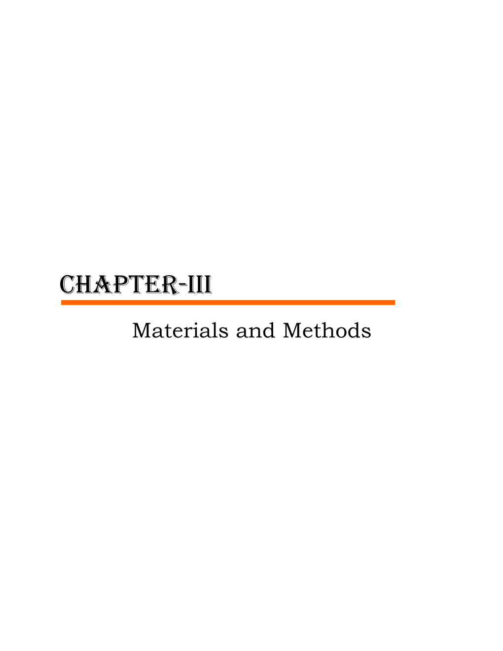 CHAPTER-III Materials and Methods