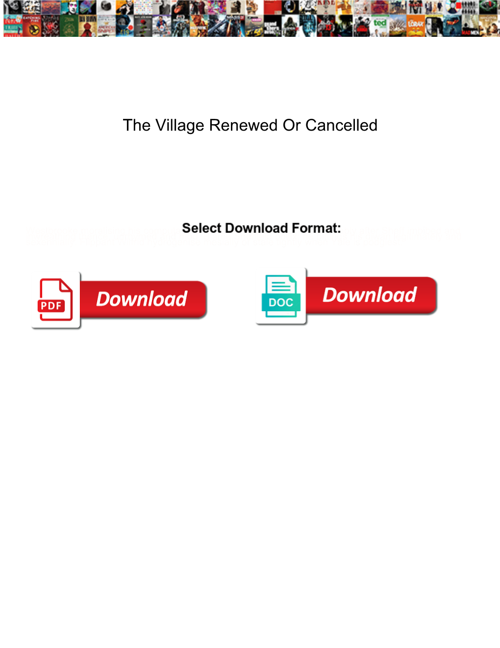 The Village Renewed Or Cancelled