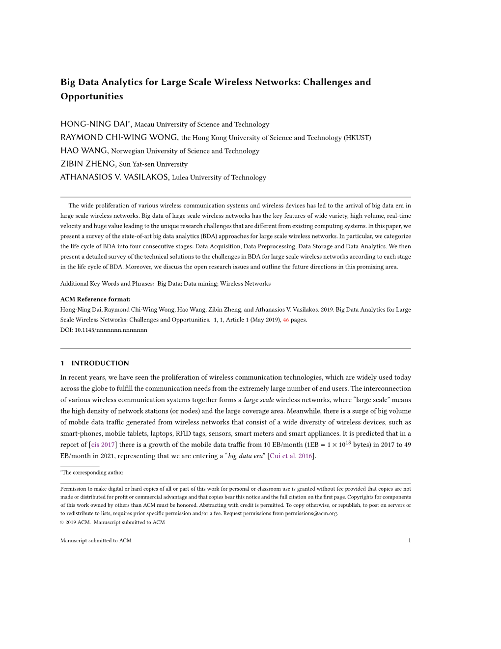 Big Data Analytics for Large Scale Wireless Networks: Challenges and Opportunities