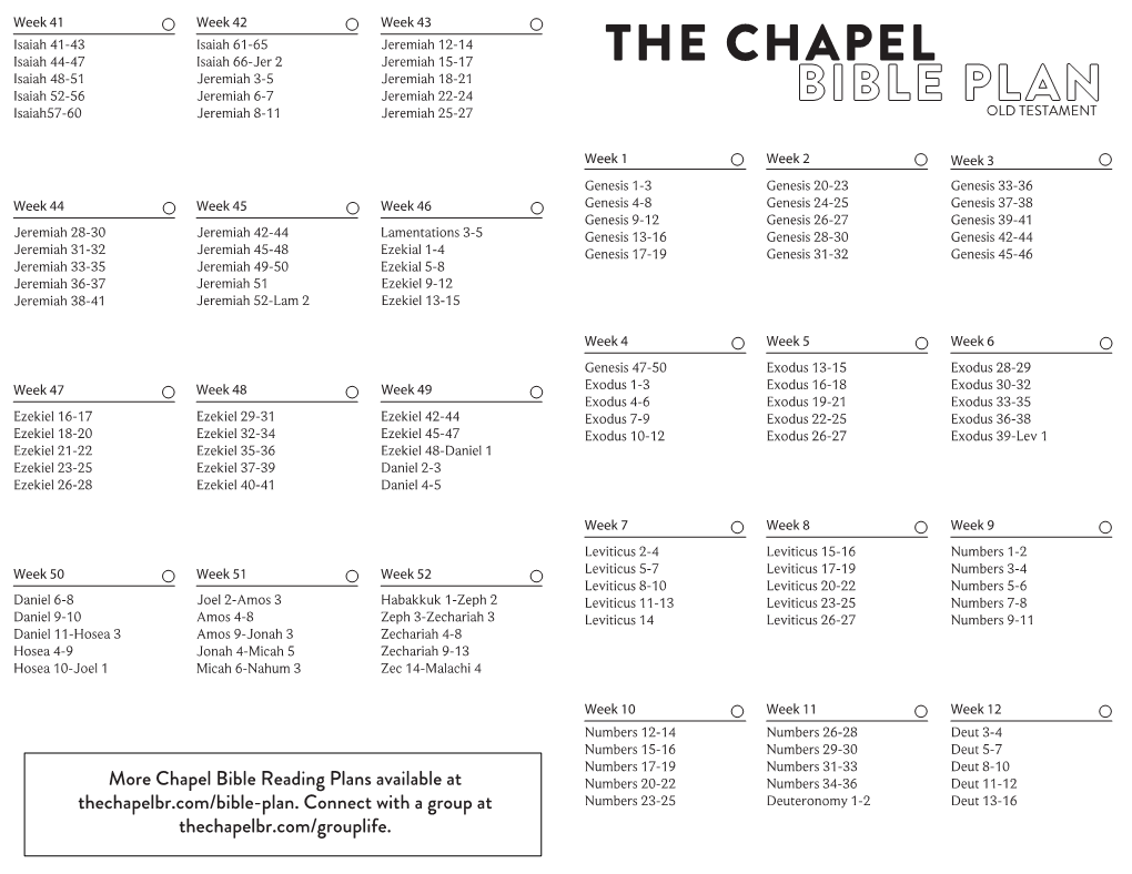 Old Testament Plan