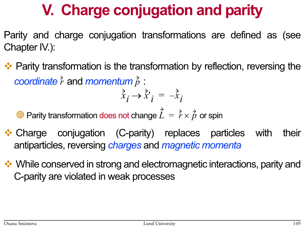 Charge Conjugation and Parity