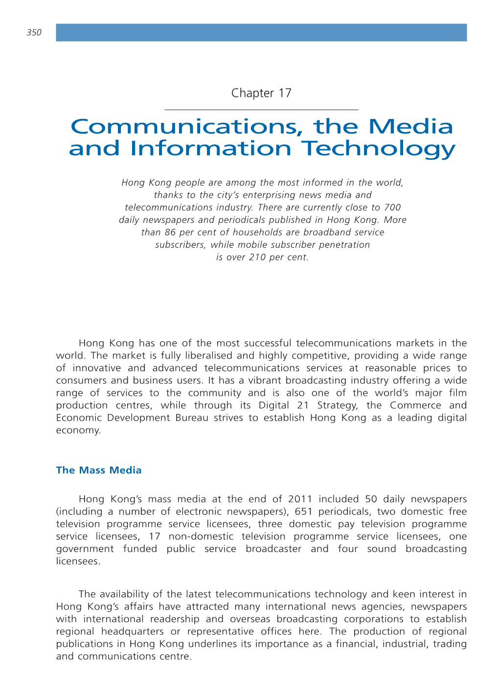 Communications, the Media and Information Technology