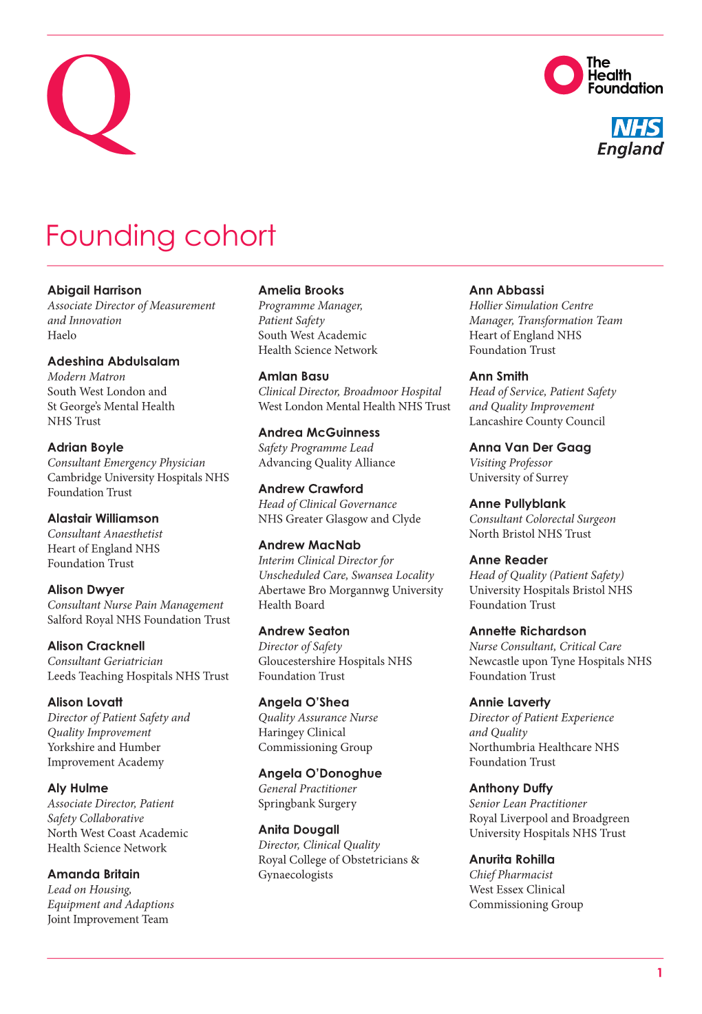 Founding Cohort