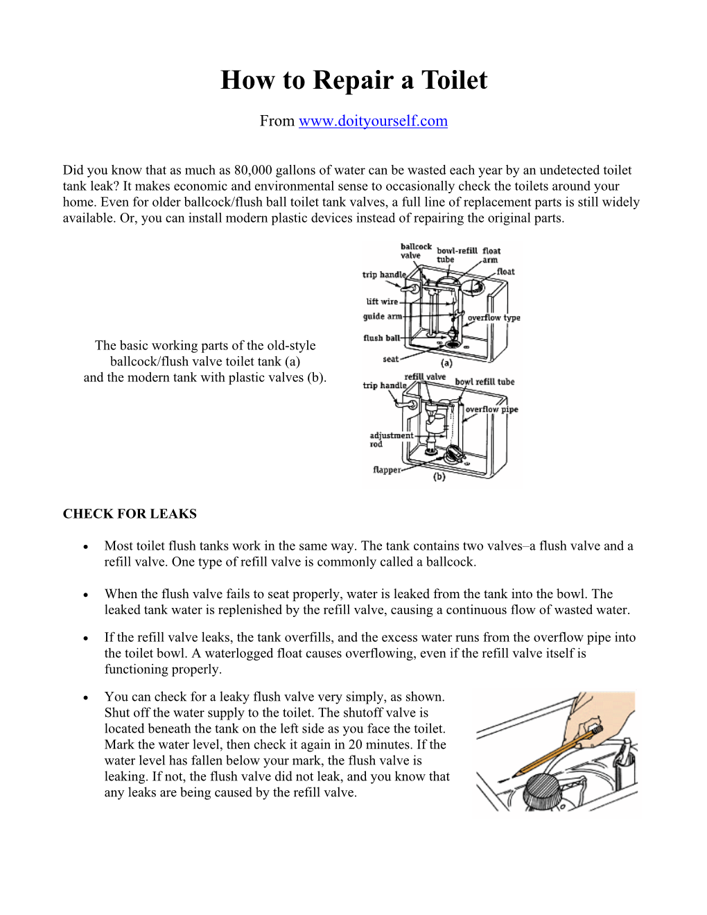 How to Repair a Toilet