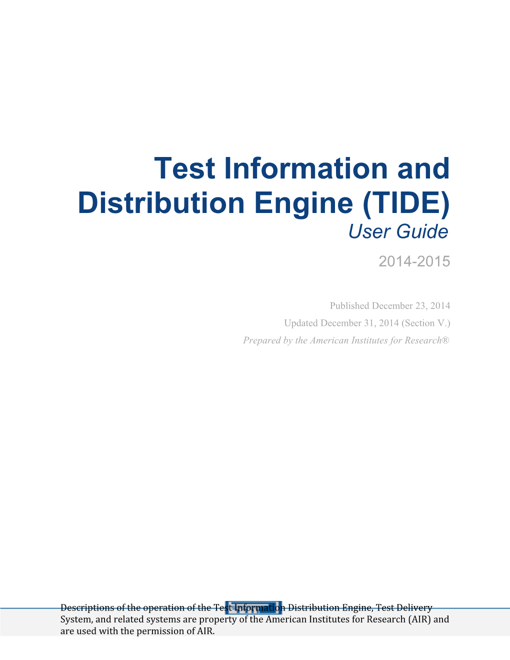 TIDE User Guide s1