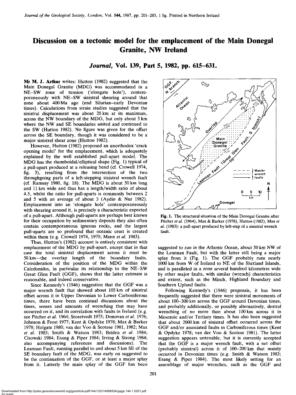 Discussion on a Tectonic Model for the Emplacement of the Main Donegal Granite, NW Ireland